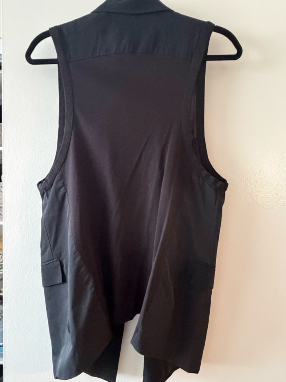 BCBGMAXAZRIA Long Black Tuxedo Vest Single Button Size L - Picture 2 of 2